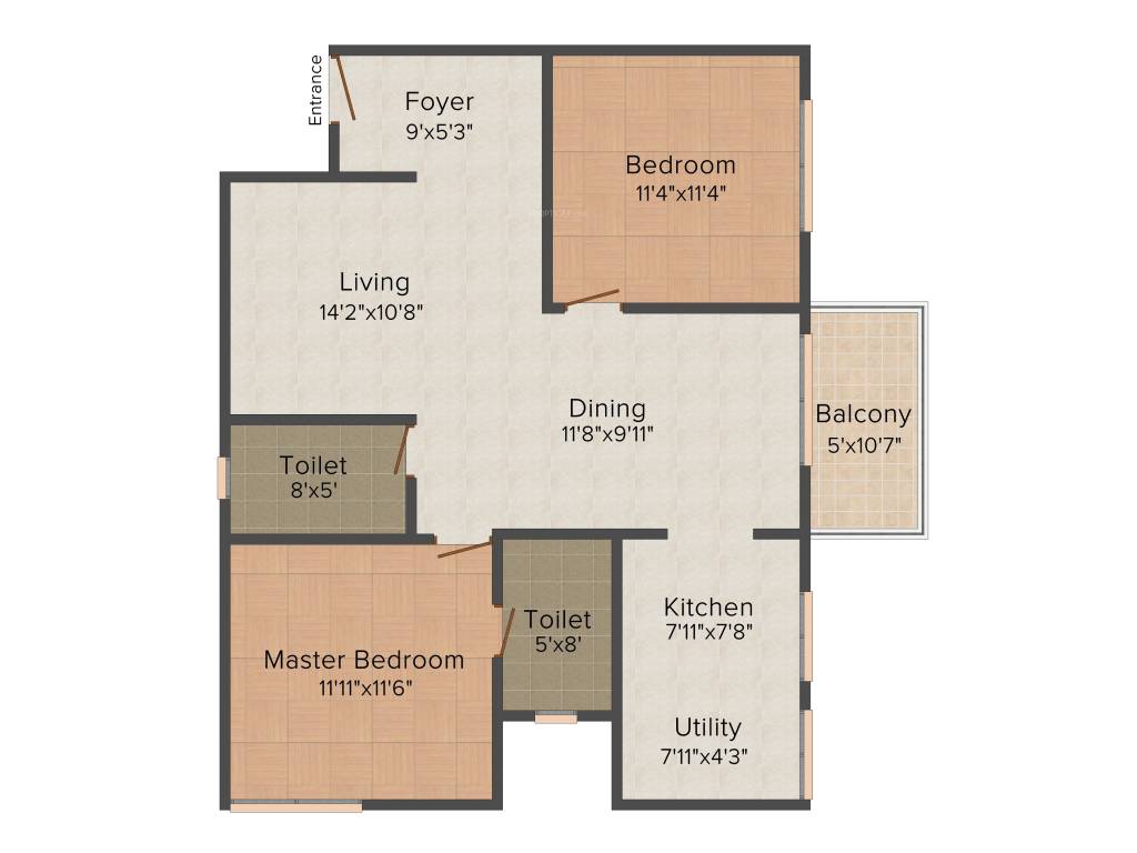 Salarpuria Sattva Navaratna Residency (2BHK+2T (1,210 sq ft) 1210 sq ft) Salarpuria Sattva Navaratna Residency (2BHK+2T (1,210 sq ft) 1210 sq ft)