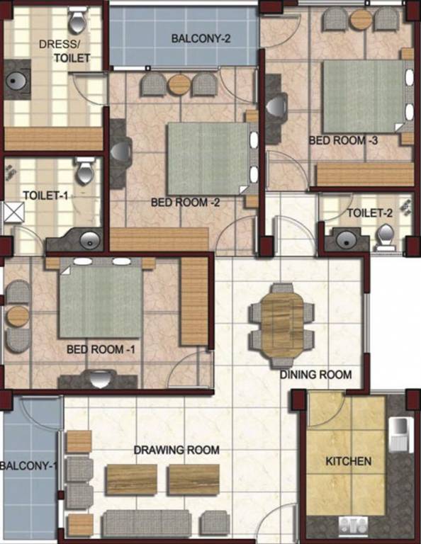 Ashoka Apartments Apartments (3BHK+3T (1,642 sq ft) 1642 sq ft) Ashoka Apartments Apartments (3BHK+3T (1,642 sq ft) 1642 sq ft)