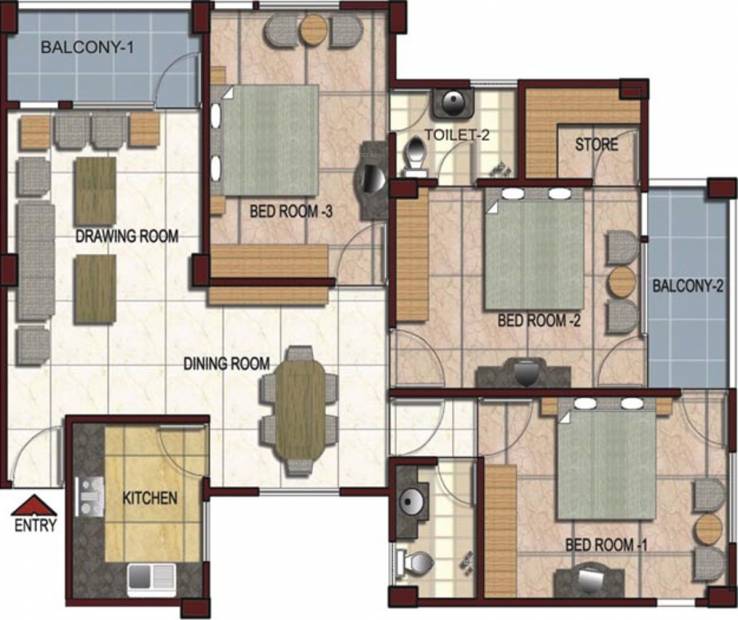 Ashoka Apartments Apartments (3BHK+2T (1,525 sq ft) 1525 sq ft) Ashoka Apartments Apartments (3BHK+2T (1,525 sq ft) 1525 sq ft)