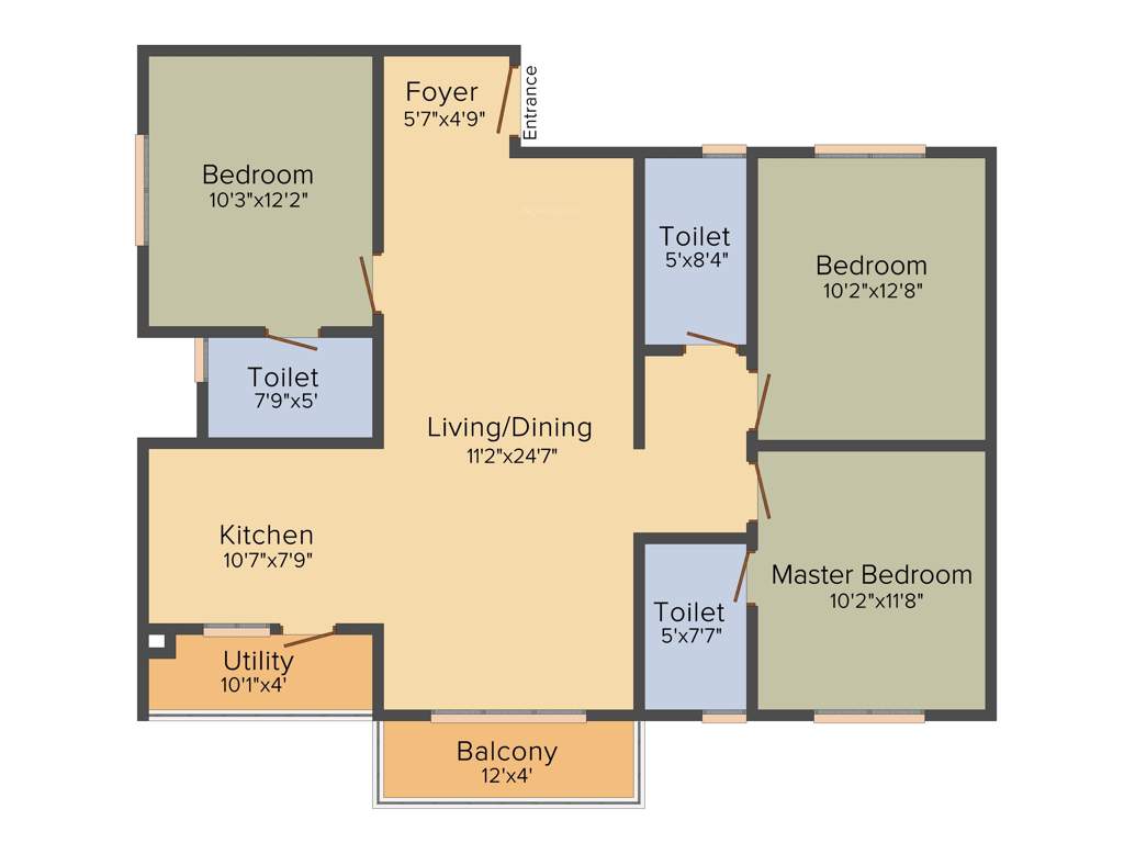 CMRS Mulberry Mist (3BHK+3T (1,385 sq ft) 1385 sq ft)