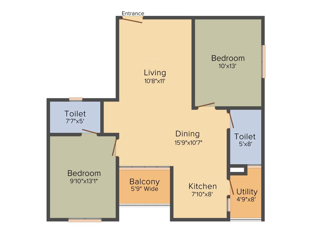 CMRS Mulberry Mist (2BHK+2T (1,050 sq ft) 1050 sq ft)