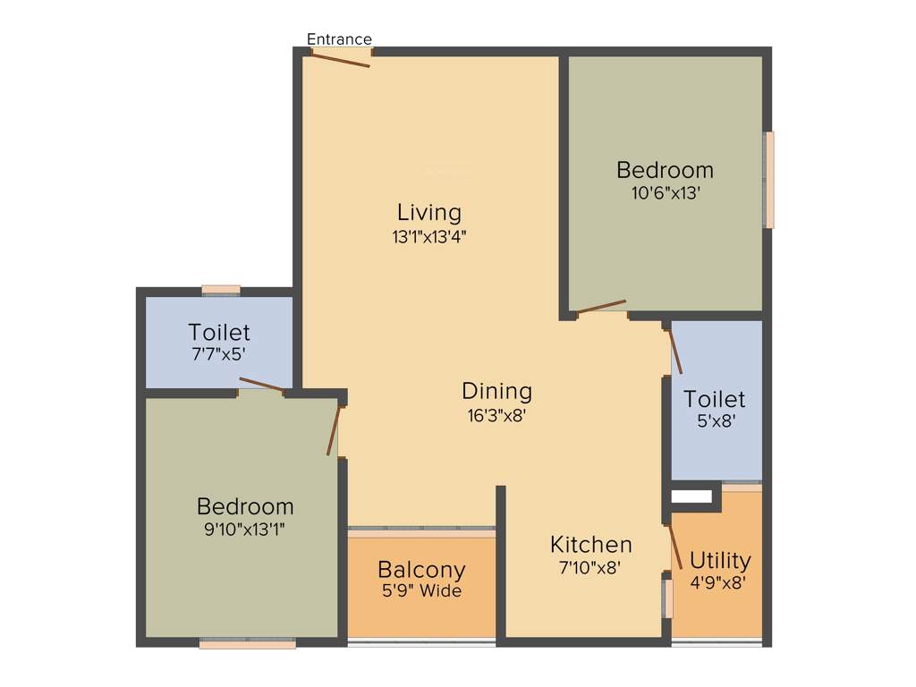 CMRS Mulberry Mist (2BHK+2T (1,090 sq ft) 1090 sq ft)