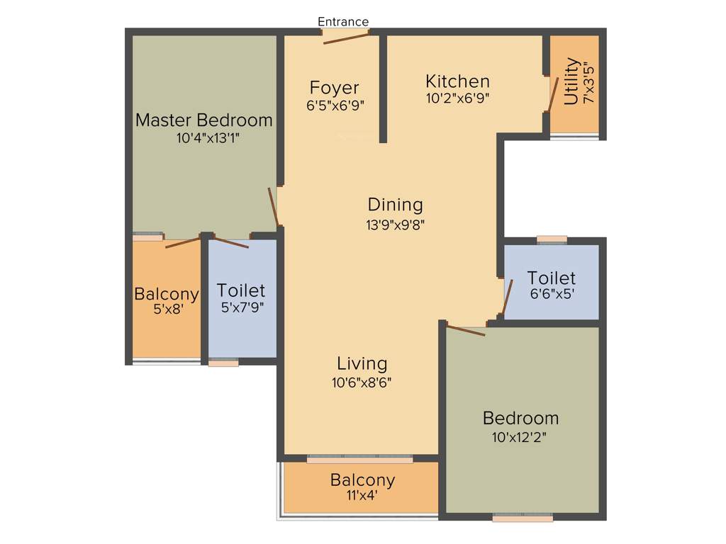 CMRS Mulberry Mist (2BHK+2T (1,120 sq ft) 1120 sq ft)