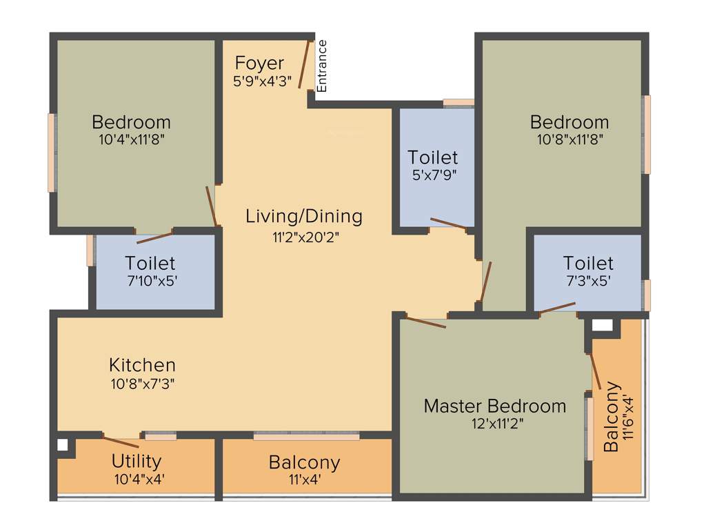CMRS Mulberry Mist (3BHK+3T (1,505 sq ft) 1505 sq ft)