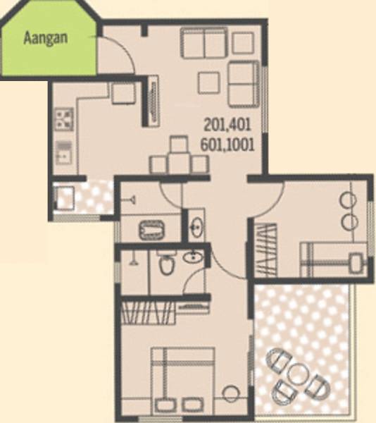 Bhoomi Orabelle (1BHK+1T (845 sq ft) + Study Room 845 sq ft) Bhoomi Orabelle (1BHK+1T (845 sq ft) + Study Room 845 sq ft)