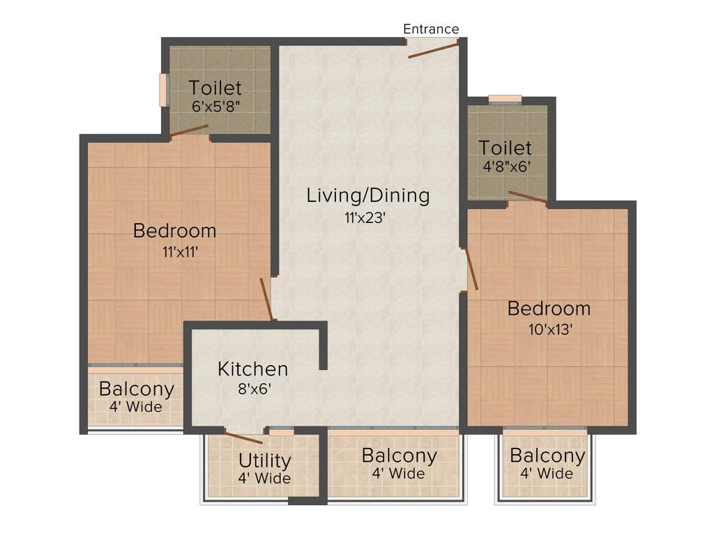 Aswan The Marquis (2BHK+2T (1,015 sq ft) 1015 sq ft)