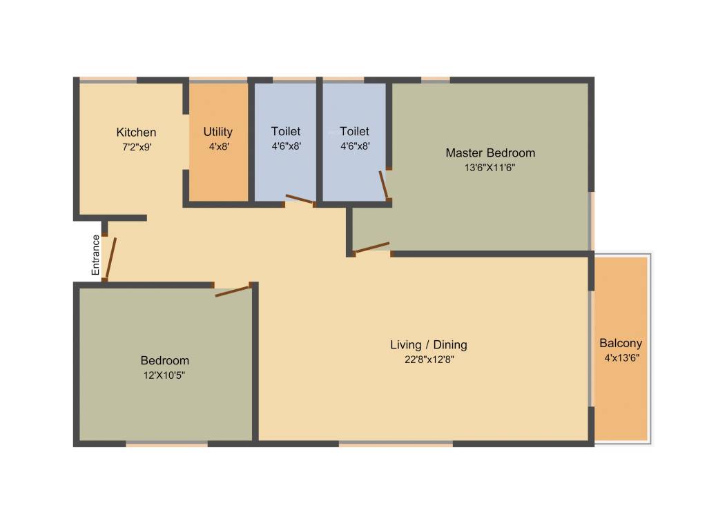 String 8 Siddeshwar (2BHK+2T (1,150 sq ft) 1150 sq ft)