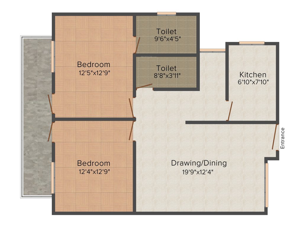 RK Park Ultima (2BHK+2T (1,133 sq ft) 1133 sq ft)