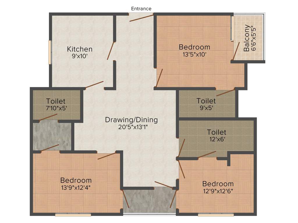 RK Park Ultima (3BHK+3T (1,714 sq ft) 1714 sq ft)