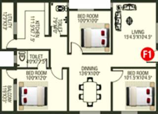 SRM Raksha (3BHK+2T (1,157 sq ft) 1157 sq ft) SRM Raksha (3BHK+2T (1,157 sq ft) 1157 sq ft)