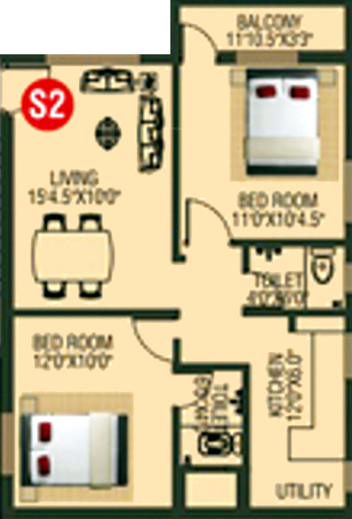 SRM Raksha (2BHK+2T (797 sq ft) 797 sq ft) SRM Raksha (2BHK+2T (797 sq ft) 797 sq ft)