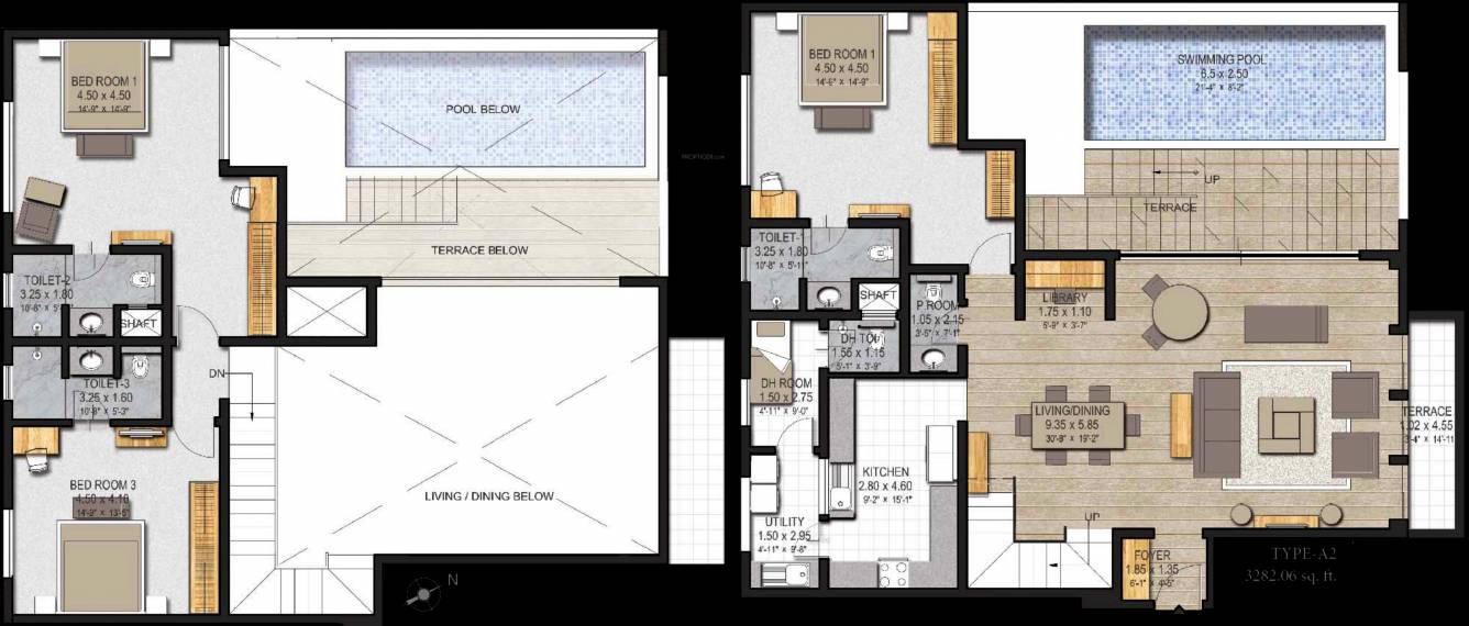 Sobha 25 Richmond (3BHK+4T (3,282 sq ft) + Servant Room 3282 sq ft)