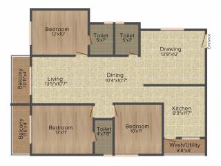 Purvi Mithila (3BHK+3T (1,595 sq ft) 1595 sq ft) Purvi Mithila (3BHK+3T (1,595 sq ft) 1595 sq ft)
