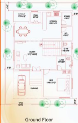  nandanavanam Floor Plan Ground Floor Plan