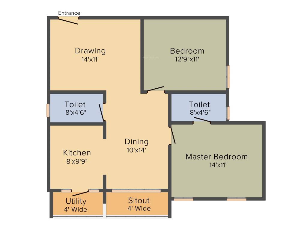 Saroj Daffodils (2BHK+2T (1,130 sq ft) 1130 sq ft)