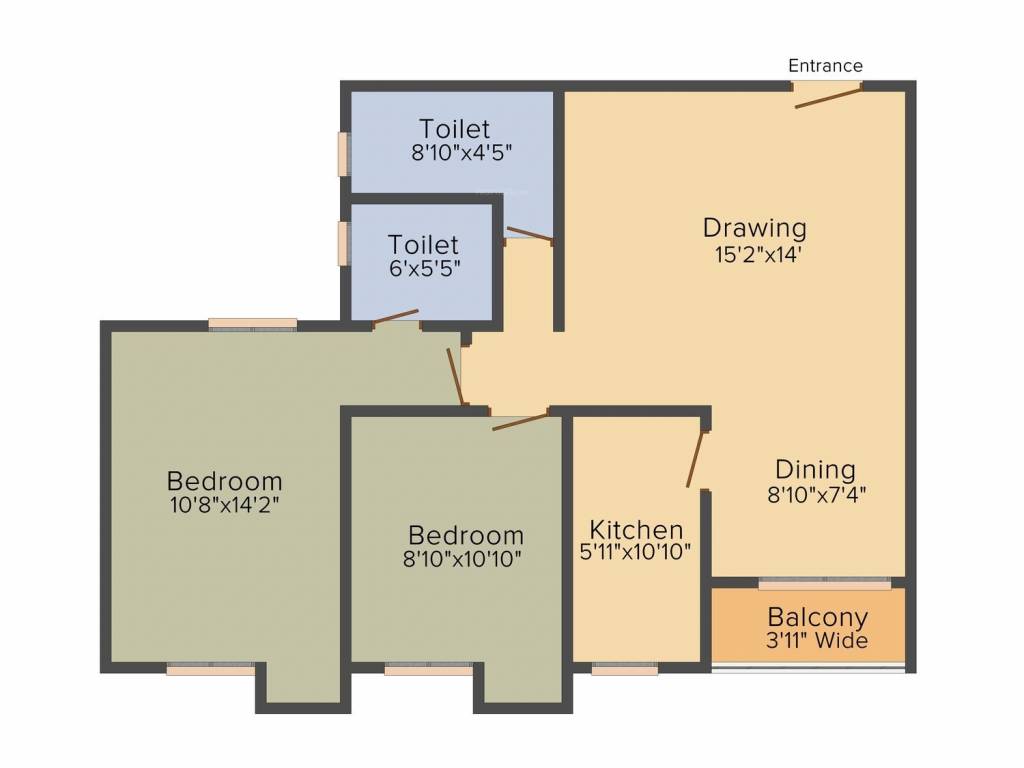 BCT Sonar Sansar (2BHK+2T (1,137 sq ft) 1137 sq ft)