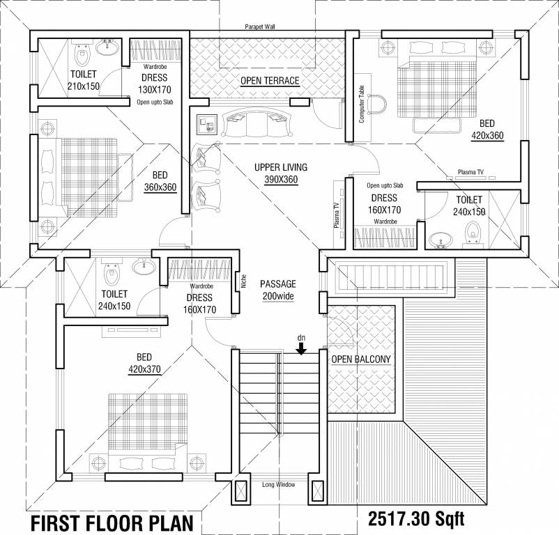 2517 sq ft 4 BHK 5T Villa for Sale in Landmark Builders Calicut ...