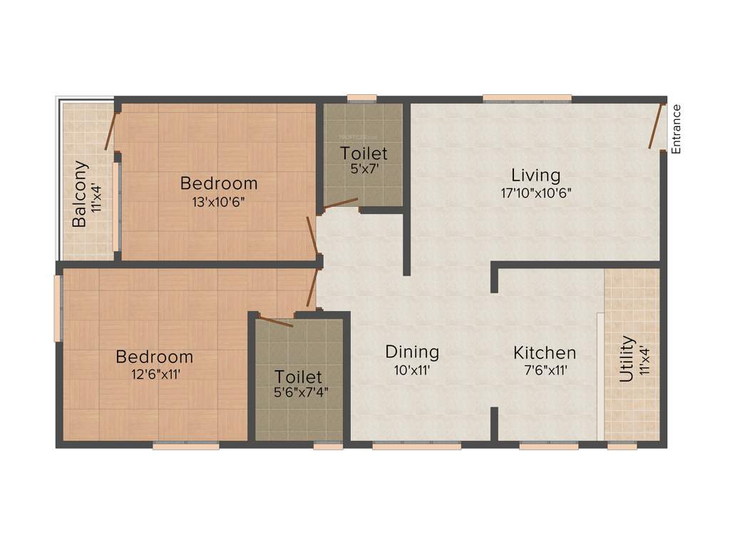 LBI Bliss (2BHK+2T (1,170 sq ft) 1170 sq ft)