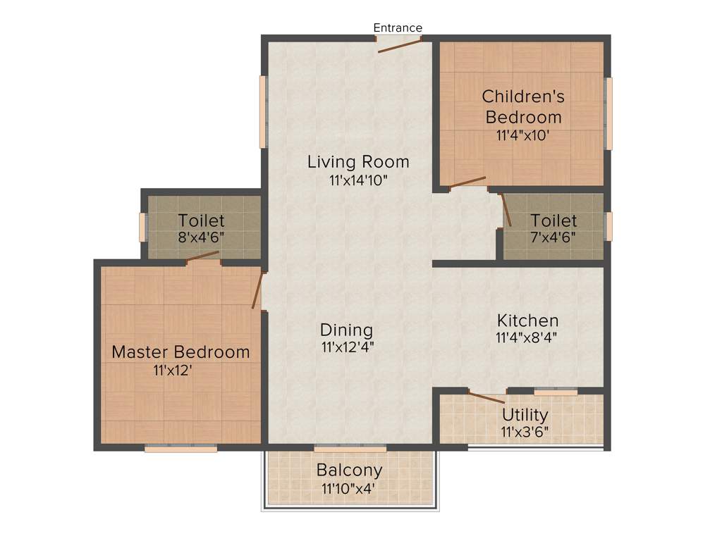Nirmaanika Arbor (2BHK+2T (1,110 sq ft) 1110 sq ft)