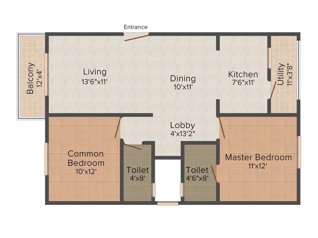 Nirmaanika Arbor (2BHK+2T (1,104 sq ft) 1104 sq ft)