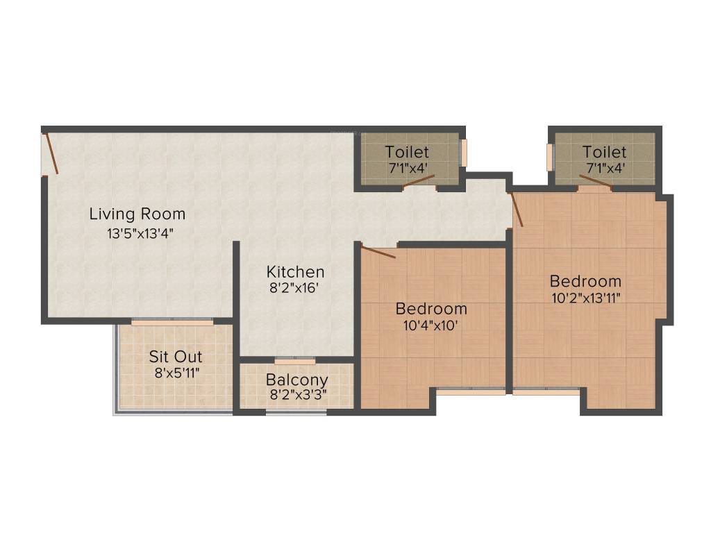 Enerrgia Celia (2BHK+2T (992 sq ft) 992 sq ft)