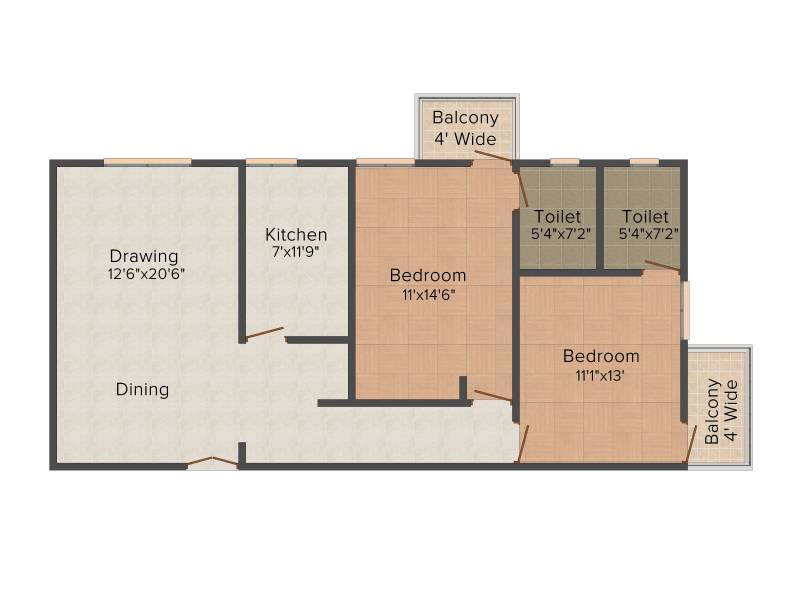Sukriti Sai Abhishek Residency (2BHK+2T (1,235 sq ft) 1235 sq ft)