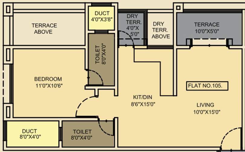 Sainath Sentosa Pearl (1BHK+2T (706 sq ft) 706 sq ft)
