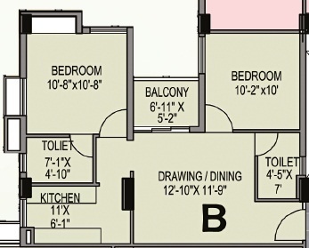 Srijan Eternis (2BHK+2T (823 sq ft) 823 sq ft) Srijan Eternis (2BHK+2T (823 sq ft) 823 sq ft)