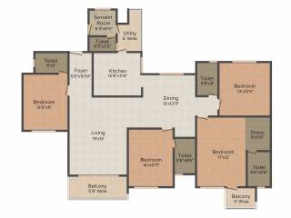 ND Passion Elite (4BHK+4T (2,340 sq ft) + Servant Room 2340 sq ft)