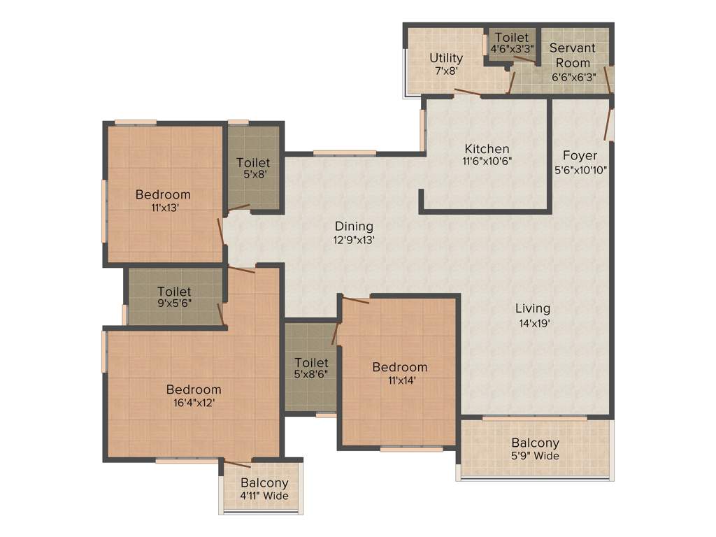 ND Passion Elite (3BHK+3T (2,050 sq ft) 2050 sq ft)