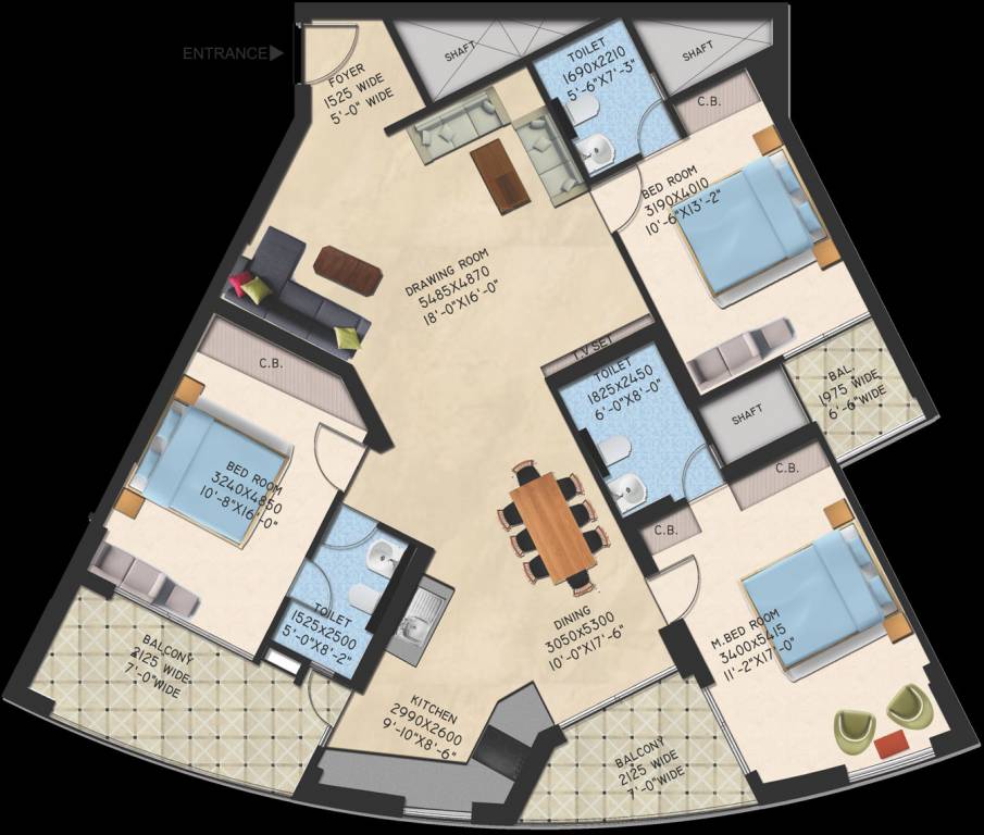 Supertech ORB (3BHK+3T (2,223 sq ft) 2223 sq ft)