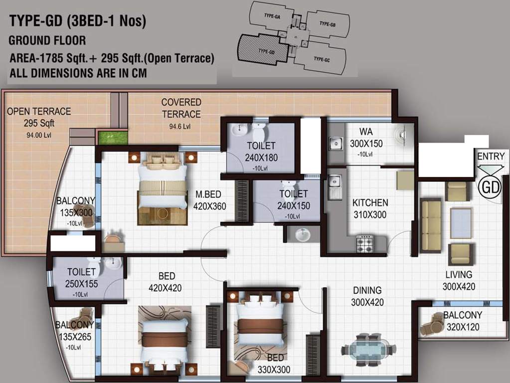 Landmark Acropolis (3BHK+3T (2,080 sq ft) 2080 sq ft)