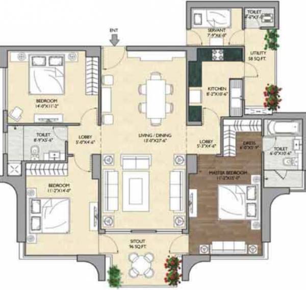 floorPlan of Vipul Aarohan