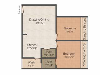 Vedam Upvan Avenue (2BHK+2T (1,125 sq ft) 1125 sq ft)