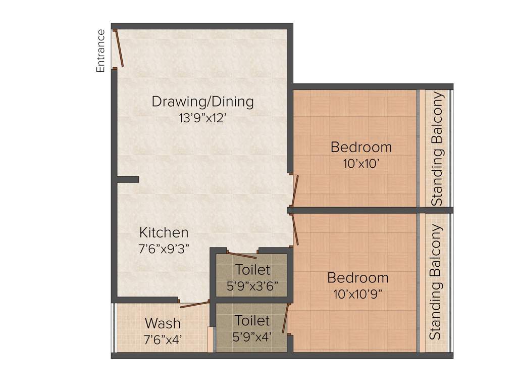 Vedam Upvan Avenue (2BHK+2T (1,125 sq ft) 1125 sq ft)