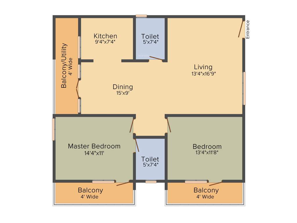 Shri Emerald Creek (2BHK+2T (1,285 sq ft) 1285 sq ft)