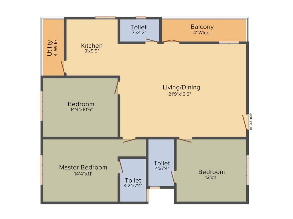 Shri Emerald Creek (3BHK+3T (1,428 sq ft) 1428 sq ft)