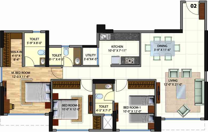 Omkar Meridia (3BHK+3T (1,705 sq ft) 1705 sq ft)