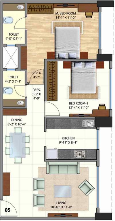 Omkar Meridia (2BHK+2T (1,273 sq ft) 1273 sq ft) Omkar Meridia (2BHK+2T (1,273 sq ft) 1273 sq ft)