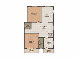 Krishna Platinum Park (2BHK+2T (1,293 sq ft)   Pooja Room 1293 sq ft) Krishna Platinum Park (2BHK+2T (1,293 sq ft)   Pooja Room 1293 sq ft)