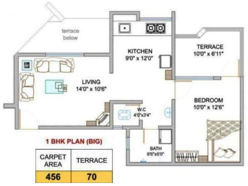 Dreams Aakruti (1BHK+1T (809 sq ft) 809 sq ft)