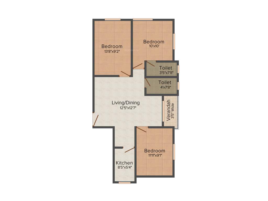 Sharanam Savera (3BHK+2T (1,070 sq ft) 1070 sq ft)