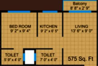 Uni Palm Residency (1BHK+2T (575 sq ft) 575 sq ft) Uni Palm Residency (1BHK+2T (575 sq ft) 575 sq ft)