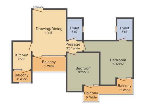 Le Solitairian Solitairian Estate (2BHK+2T (920 sq ft) 920 sq ft)