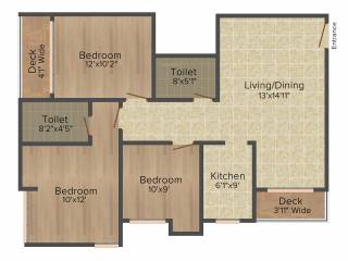 Martin Royal Signature (3BHK+2T (1,290 sq ft) 1290 sq ft)