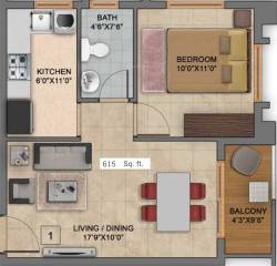 Vaishnavi Gardenia (1BHK+1T (615 sq ft) 615 sq ft) Vaishnavi Gardenia (1BHK+1T (615 sq ft) 615 sq ft)