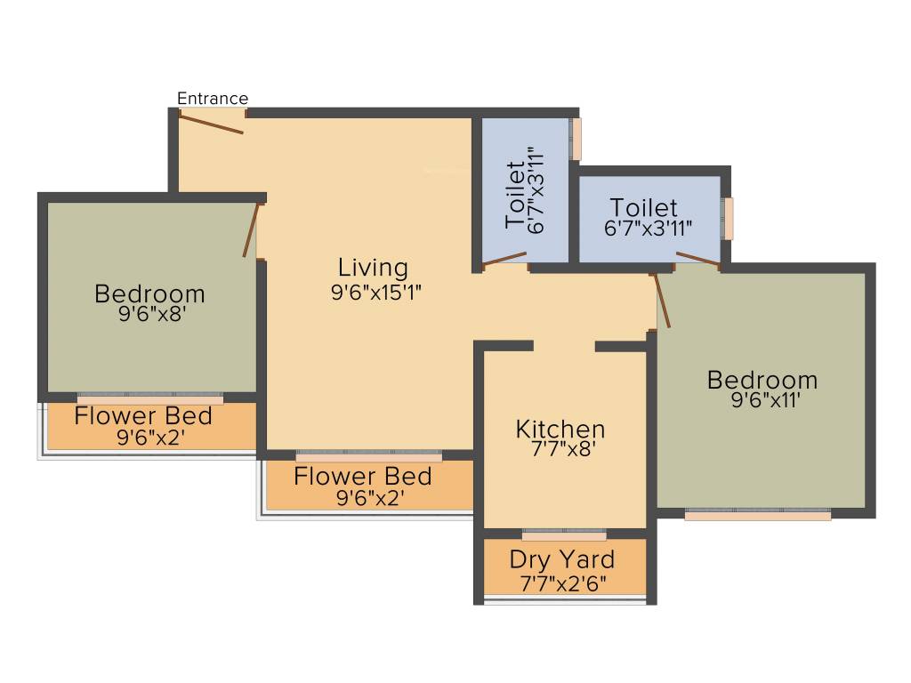 Poonam Park View (2BHK+2T (599 sq ft) 599 sq ft) Poonam Park View (2BHK+2T (599 sq ft) 599 sq ft)
