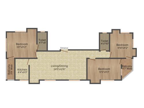 SS 66 Golf Club Road (3BHK+3T (1,600 sq ft) 1600 sq ft)