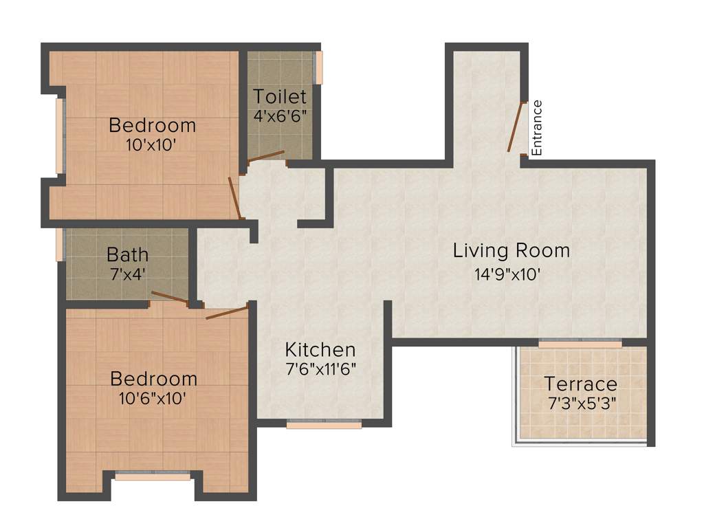 Vastu River Valley (2BHK+2T (770 sq ft) 770 sq ft)
