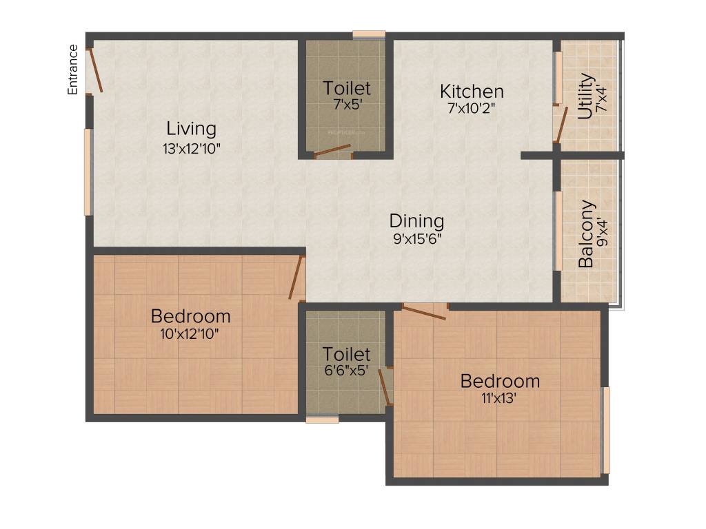 Corn Wall Sreepadam Nivasa (2BHK+2T (1,080 sq ft) 1080 sq ft)